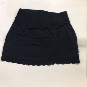 Dark Blue Mini Skirt with Lace